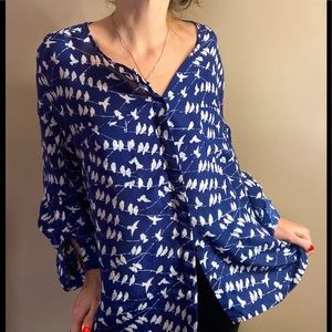 VTG | Bird on a wire Print Blouse